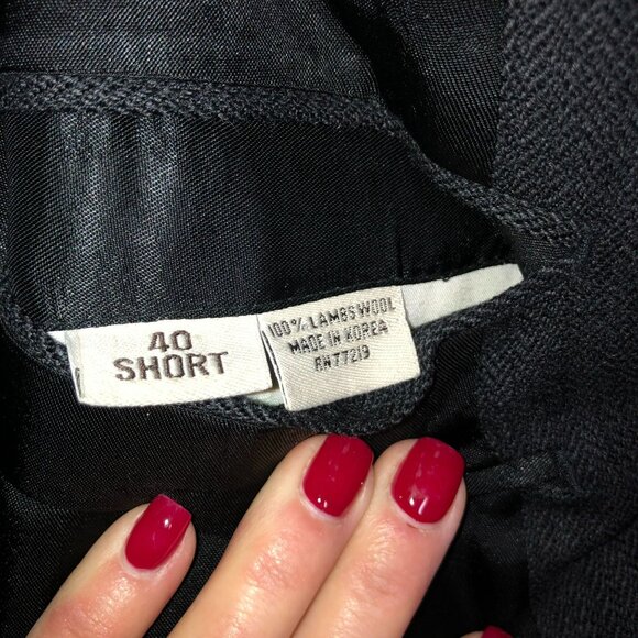 PRONTO UOMO LAMBS WOOL SPORT COAT SZ 40S BLACK LINED STRUCTURED 100% WOOL MENS - Picture 4 of 7